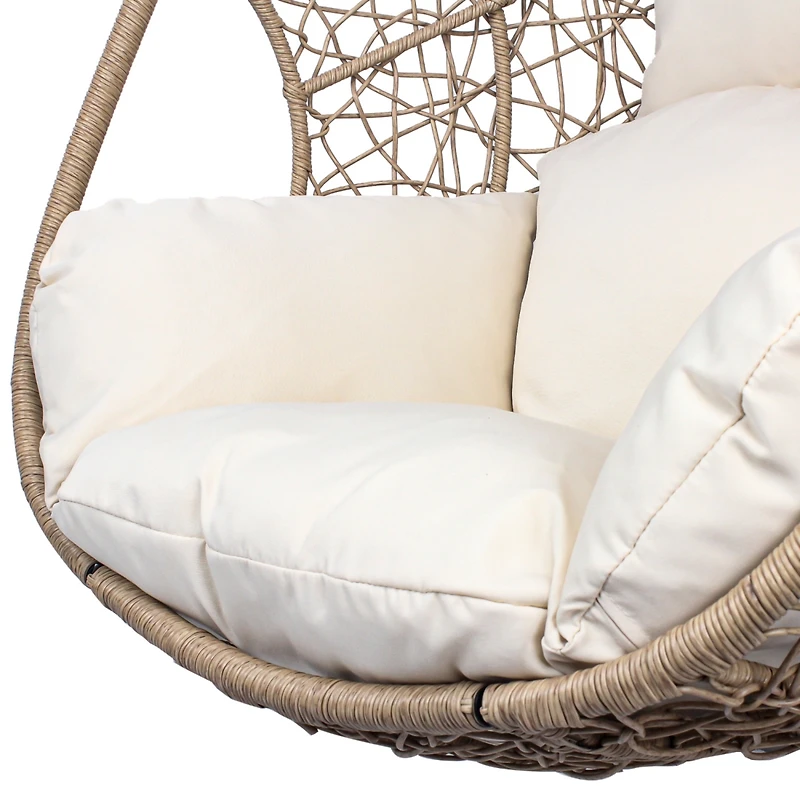 Streamdale New Comming Outdoor Indoor Pe Wicker Swing Egg Chair Natural Color