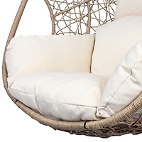 Streamdale New Comming Outdoor Indoor Pe Wicker Swing Egg Chair Natural Color