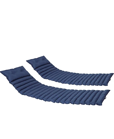 Streamdale Navy Blue Outdoor Lounge Chair Cushion Set