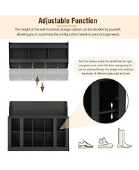 Simplie Fun Elegant White Shoe Storage Bench With Coat Rack