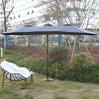 Streamdale 15' Double-Sided Umbrella with Crank (Navy)