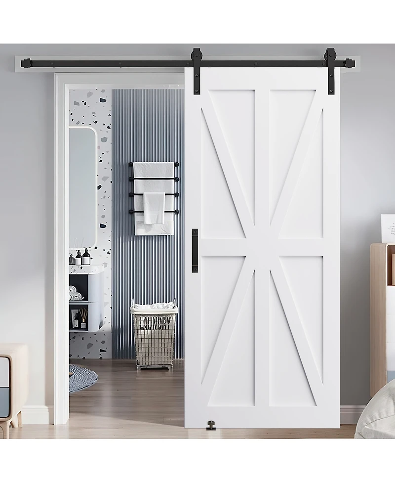 Simplie Fun 84" Barn Door Slab, Unfinished Wood, Pre-Drilled