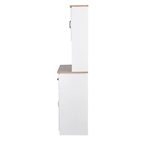 Streamdale White Wooden Kitchen Pantry with Glass Door Storage