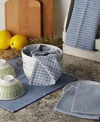Design Imports Everyday Kitchen Collection Assorted Dishcloth Set, 12x12", Stonewash Blue, 5 Count