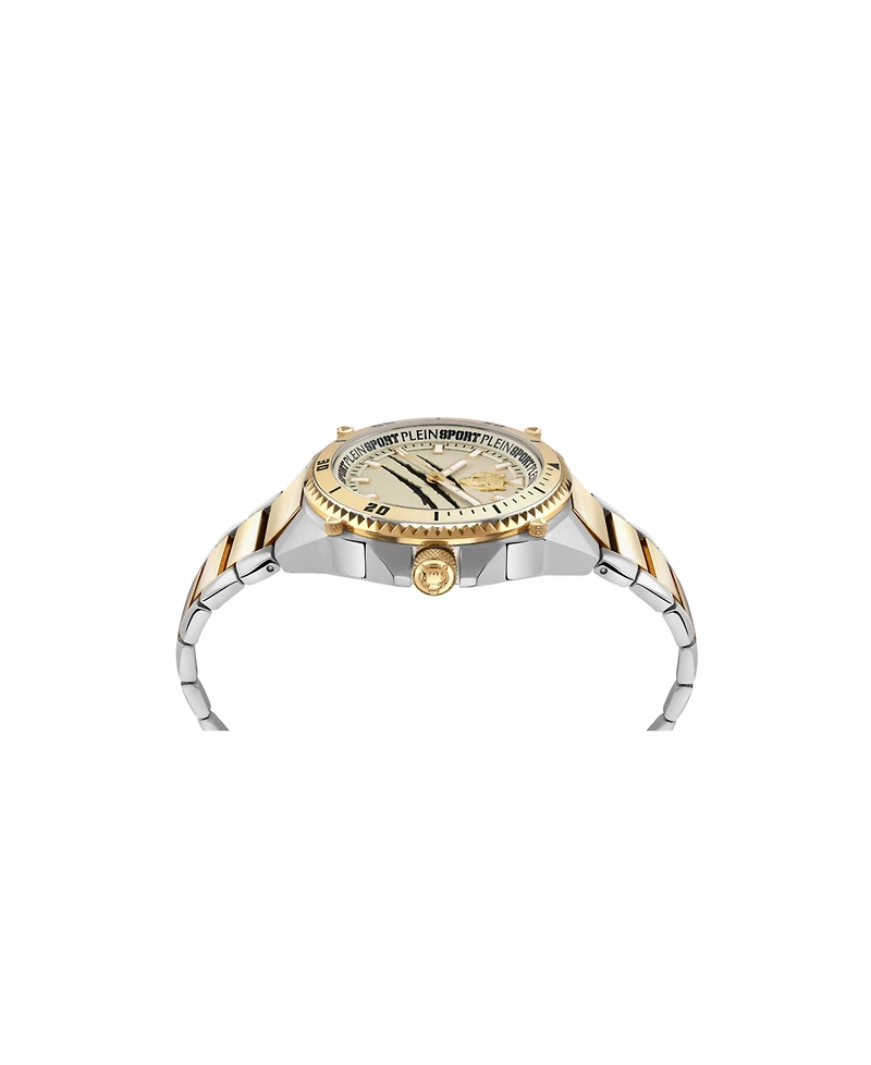 Plein Sport Men's Thunder Force Three Hand Quartz Two Tone Stainless Steel 47MM
