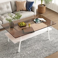 Streamdale Modern Brown Glass Coffee Table