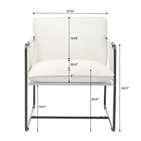 Streamdale Furniture White Upholstered Hanging Armchair with Arm Pocket