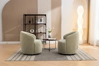 Streamdale Swivel Accent Armchair in Light Green Chenille Fabric