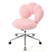 Simplie Fun 360 Swivel Height Adjustable, Swivel Chair, Teddy Fabric, Home Office Chair