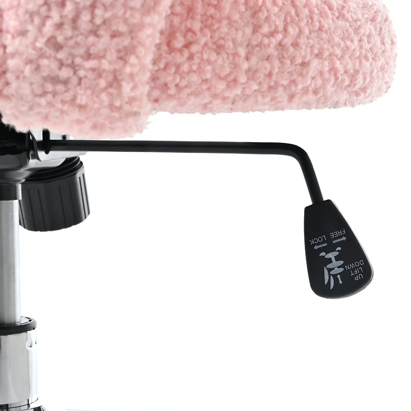 Simplie Fun 360 Swivel Height Adjustable, Swivel Chair, Teddy Fabric, Home Office Chair