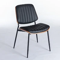 Streamdale Mid Century Modern Dining Chairs Set of 2 - Black Pu
