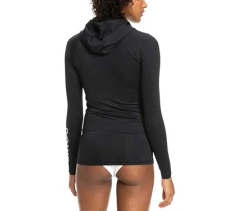 Roxy Juniors' New Essentials Chest-Logo Hooded Rashguard