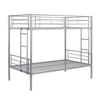 Simplie Fun Metal Bunk Bed Silver
