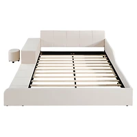 Streamdale Furniture Upholstered Bed with Desk & Stool