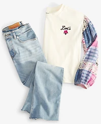 Levi's Big Girls Vintage-Like Mid Rise Wide Leg Jeans