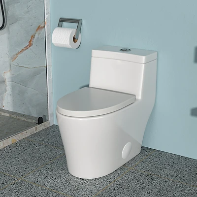Streamdale Furniture Ceramic One Piece Toilet, Dual Flush With Soft Closing Seat 0000