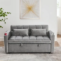 Streamdale Furniture 55.51 Inch Versatile Foldable Sofa Bed In 3 Lengths, Modern Sofa Sofa Sofa