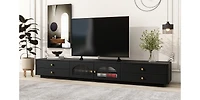 Streamdale Elegant Tv Stand for 90" TVs, Glass Doors