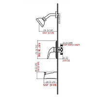 Streamdale Furniture Single Handle Single Functions Shower Head Set With Tub Spout (Valve Included)