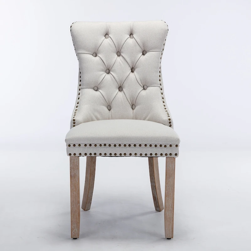 Streamdale Contemporary Flax Upholstered Dining Chair Set