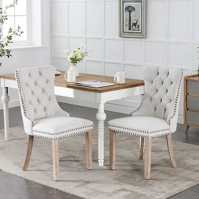 Streamdale Contemporary Flax Upholstered Dining Chair Set