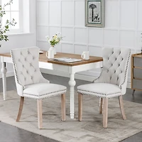 Streamdale Contemporary Flax Upholstered Dining Chair Set