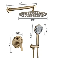 High Pressure Wall Mounted Shower With 5-Function Handheld Shower Head