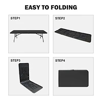 Streamdale Portable Plastic Camping Table, High Load Bearing Foldable Black Table