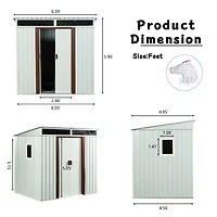Streamdale 6FT X 5FT Outdoor Metal Storage Shed With Window White