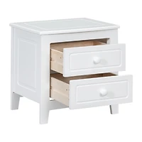 Simplie Fun 2-Drawer Nightstand For Bedroom, Mid Century Retro Bedside Table With Classic Design