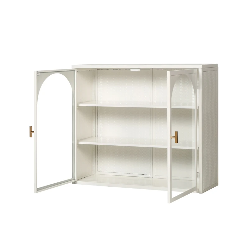 Streamdale 27.56" Glass Doors Modern Two-Door Wall Cabinet