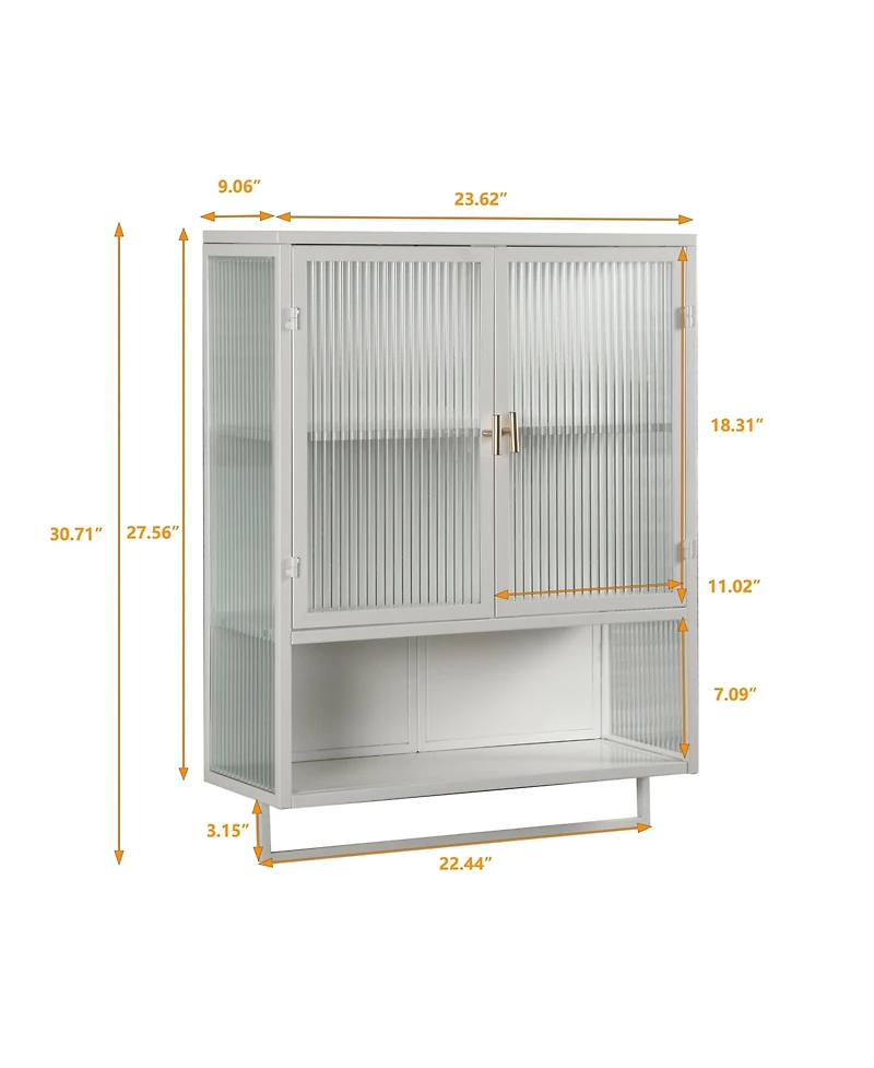 Streamdale Furniture Modern Two-Door Wall Cabinet with Glass Doors