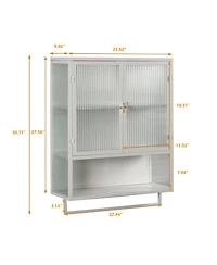 Streamdale Furniture Modern Two-Door Wall Cabinet with Glass Doors