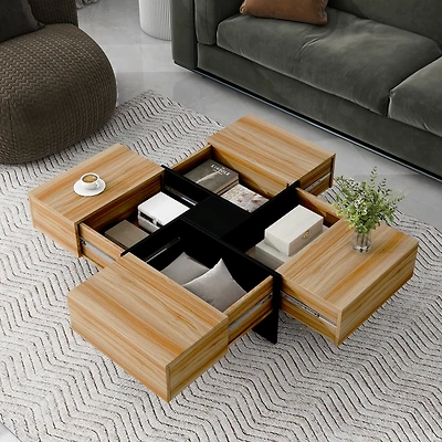 Streamdale Modern Coffee Table with Hidden Storage & Sliding Top