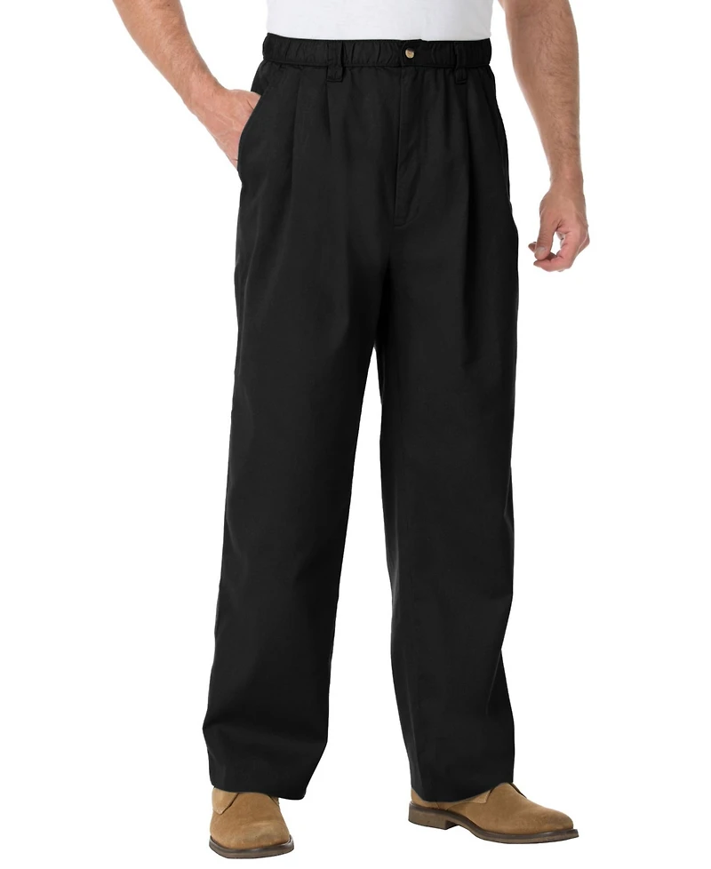 KingSize Big & Tall Knockarounds Full-Elastic Waist Pleated Pants