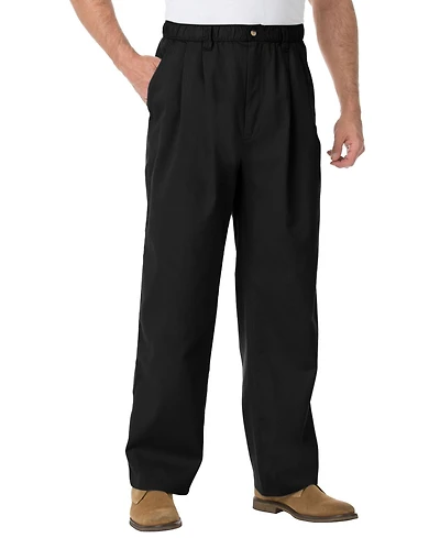 KingSize Big & Tall Knockarounds Full-Elastic Waist Pleated Pants