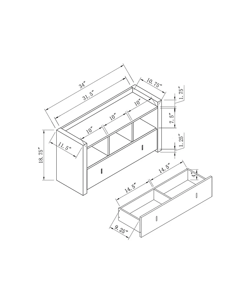 Simplie Fun Shoe Bench White