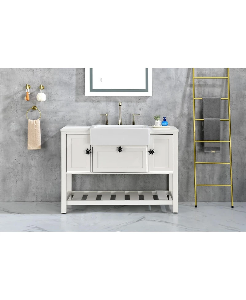 24" L X 19" W With White Sink Vanity Sinks Farmhouse/Apron Front