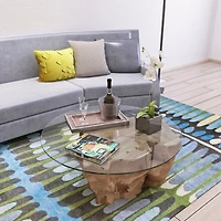 Streamdale Furniture 36 Inch Round Tempered Glass Table Top Clear Glass 1/4 Inch Thick Flat Polished Edge