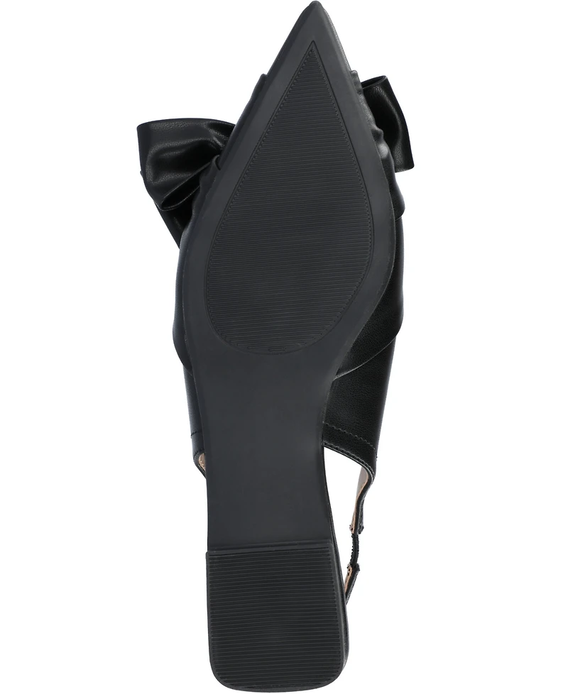 Journee Collection Women's Sabbrina Bow Sling Back Pointed Toe Flats