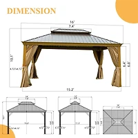 Streamdale 12'X 16' Aluminum Hardtop Gazebo with Curtains & Netting