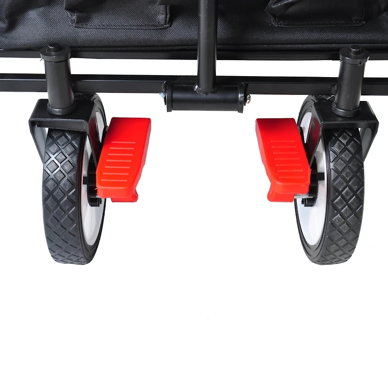 Streamdale Furniture Folding Wagon Garden Shopping Beach Cart (Black)