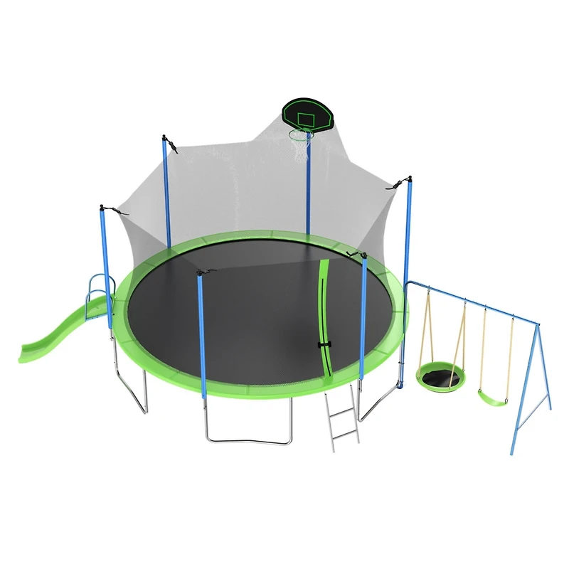 Streamdale Large Recreational Trampoline With Slide, Swings & Hoop