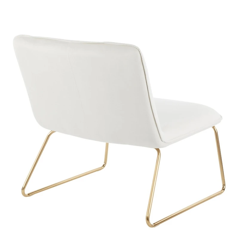 Simplie Fun Casper Contemporary Accent Chair In Gold Metal And Cream Velvet