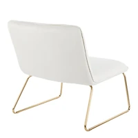 Simplie Fun Casper Contemporary Accent Chair In Gold Metal And Cream Velvet