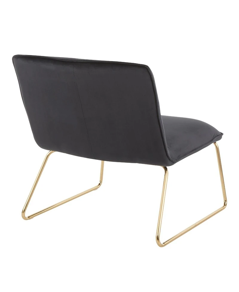 Simplie Fun Casper Contemporary Accent Chair In Gold Metal And Black Velvet