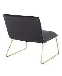 Simplie Fun Casper Contemporary Accent Chair In Gold Metal And Black Velvet