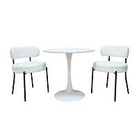Simplie Fun Set of 2 White Mid Century Dining Chairs