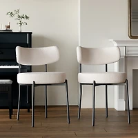 Simplie Fun Set of 2 White Mid Century Dining Chairs