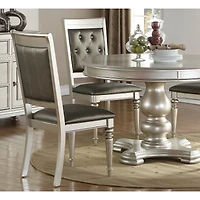 Simplie Fun Luxury Silver Accent Tufted Upholstered Chairs Set Of 2 Dining Side Chairs